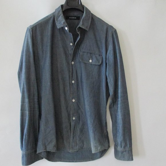 BESPOKEN DENIM BUTTON-DOWN SHIRT - Picture 1 of 10